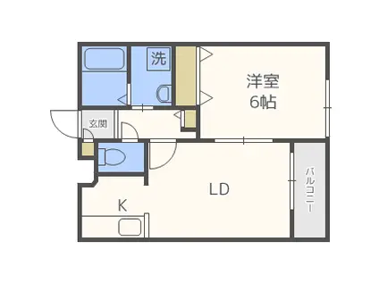 HGS MINAMI ASABU1ST(1LDK/4階)の間取り写真