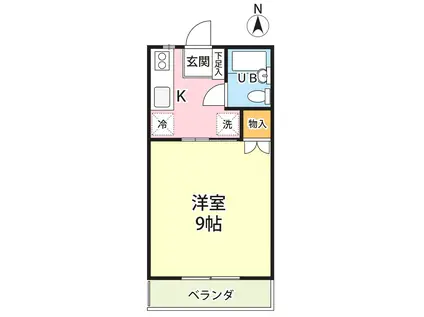 サニーコーポラスII(1K/2階)の間取り写真