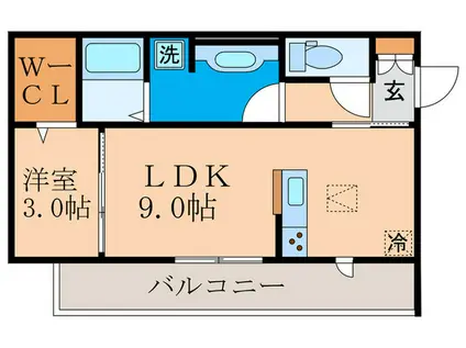 セジュール石田森南(1LDK/3階)の間取り写真