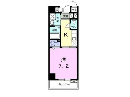 アルカン・シエル(1K/5階)の間取り写真