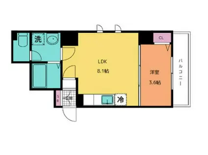 ヴェール広瀬町(1LDK/7階)の間取り写真