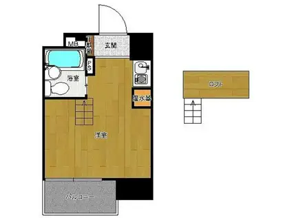 ロマネスク六本松第3(ワンルーム/4階)の間取り写真