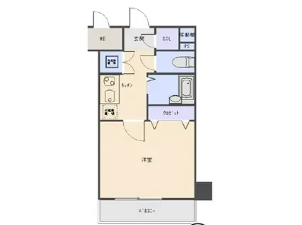 スカイコートヴィーダ五反田ウエスト(1K/4階)の間取り写真