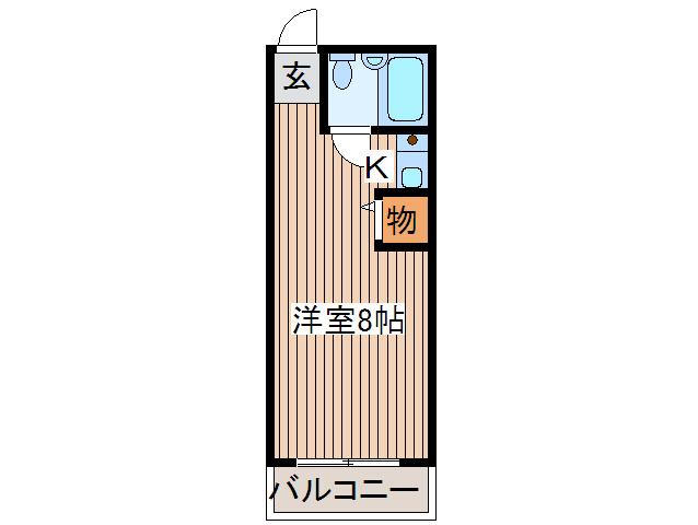 コーポ水無月(ワンルーム/3階)の間取り写真