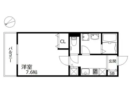 AILE岡場(1K/3階)の間取り写真