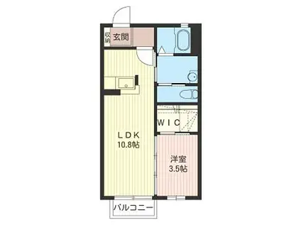 パインバレイJ(1LDK/1階)の間取り写真