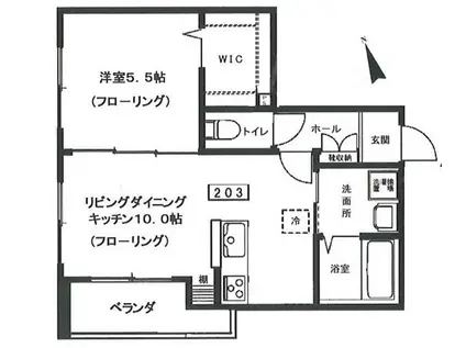 SPERANZA船橋本町(1LDK/2階)の間取り写真