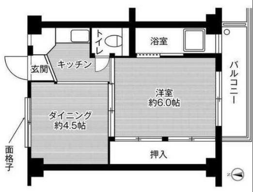 ビレッジハウス西阿知 1号棟(1DK/4階)の間取り写真
