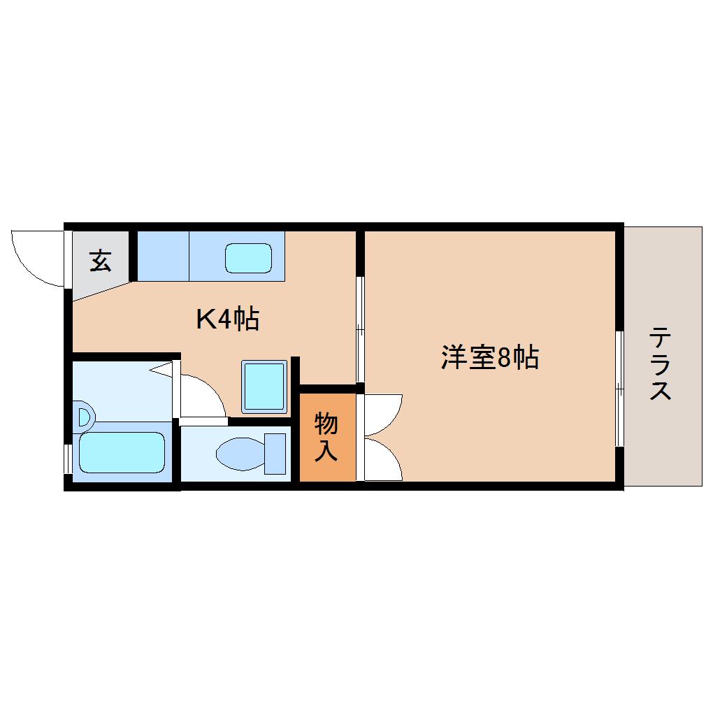 コーポヤマシンA(1K/2階)の間取り写真