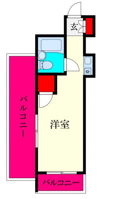 エヴェナール横浜(ワンルーム/4階)の間取り写真