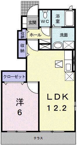 エステート・ステラ1号館(1LDK/1階)の間取り写真