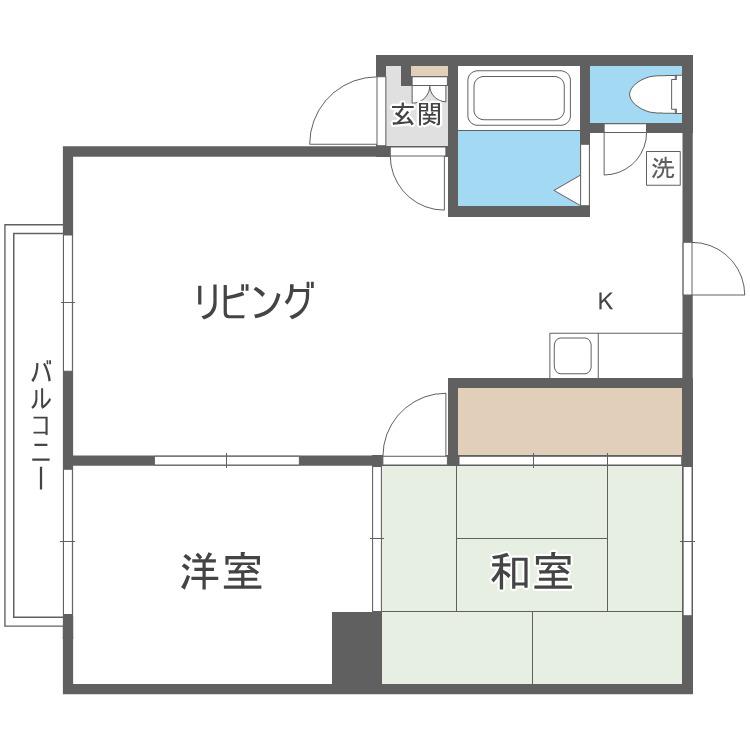 サンシャイン(2LDK/2階)の間取り写真