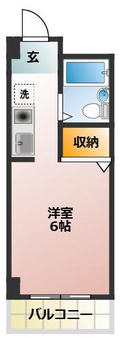 アーバンハウスアサヒ(1K/2階)の間取り写真