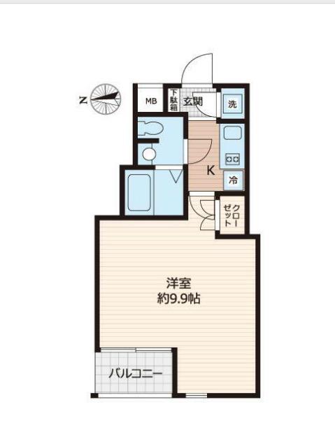 BEVERLY HOMES赤塚公園II(1K/4階)の間取り写真