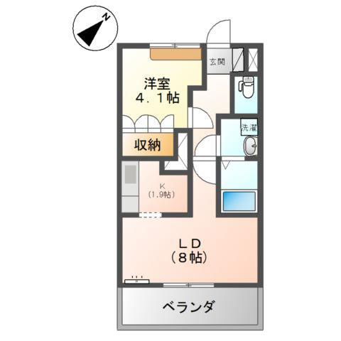 フィオーレ(1LDK/2階)の間取り写真