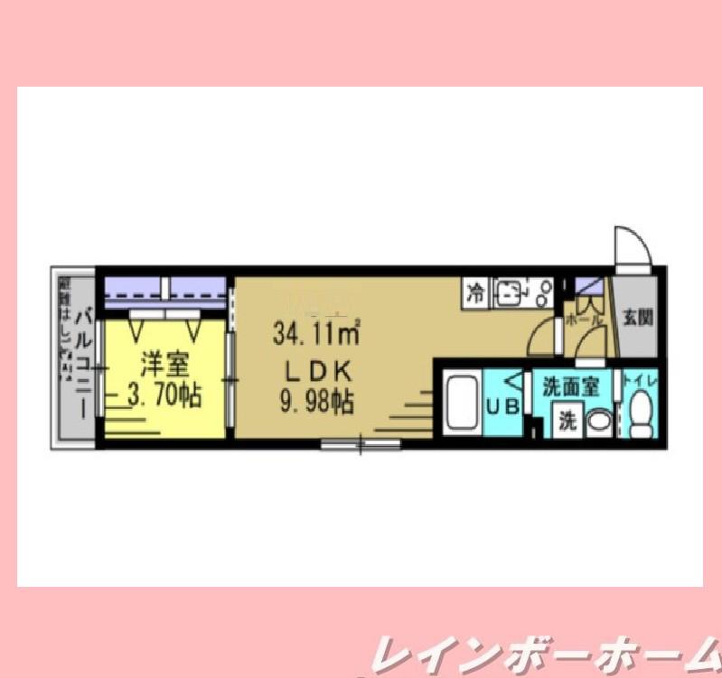 ラ・ルポ(1LDK/1階)の間取り写真