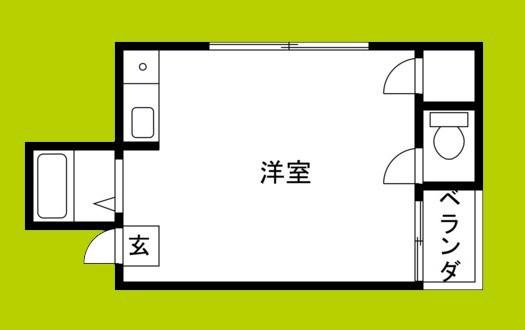 ハピネス加美(ワンルーム/5階)の間取り写真