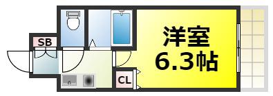 VERGER ZENSHIN(1K/9階)の間取り写真
