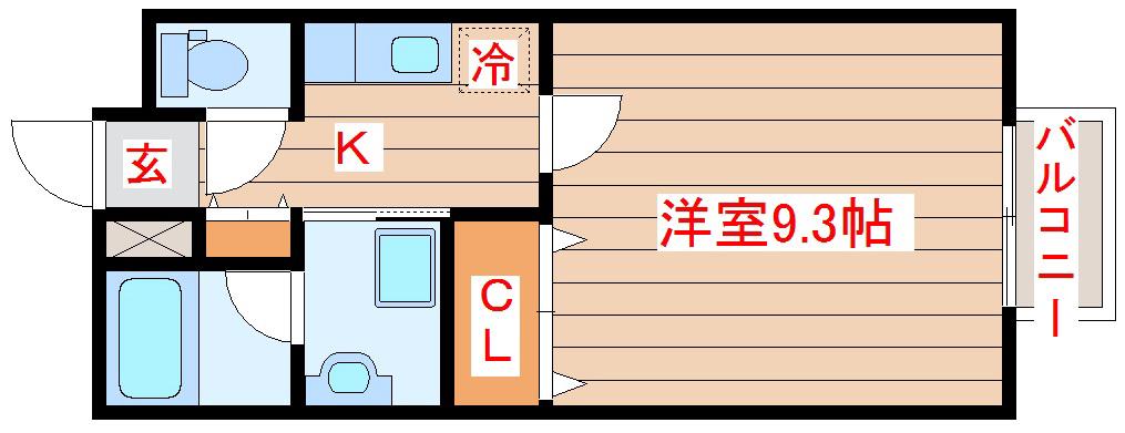 コージーコート北仙台(1K/1階)の間取り写真