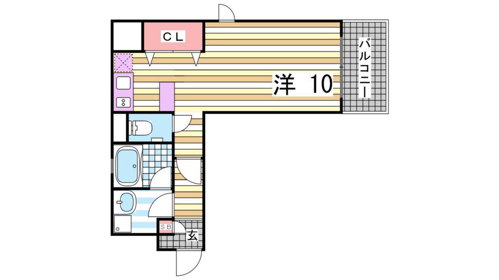 メゾンアイリス(1K/8階)の間取り写真