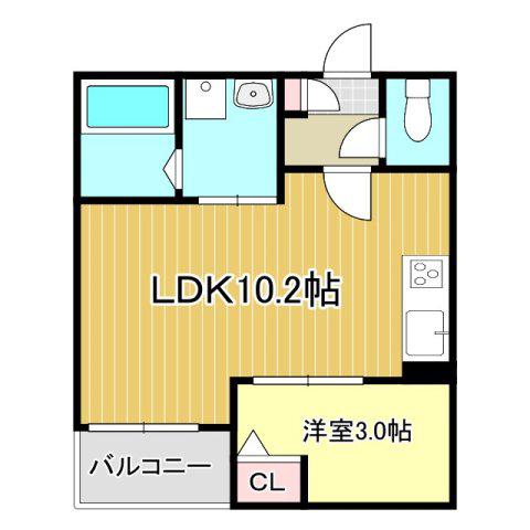 JACK MIYUKIHOMMACHIIII(1LDK/1階)の間取り写真