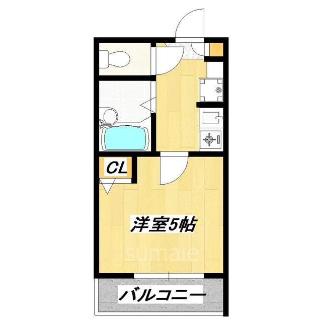 アンソレイユ(1K/2階)の間取り写真