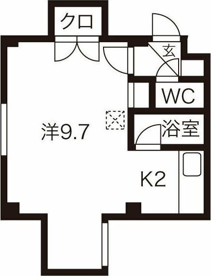札幌アルタビル(ワンルーム/2階)の間取り写真