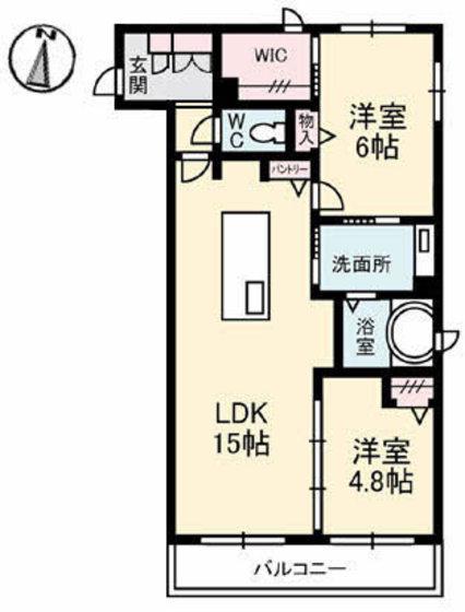 ファンコート東青崎(2LDK/2階)の間取り写真