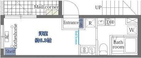 ラフォート板橋本町(ワンルーム/2階)の間取り写真