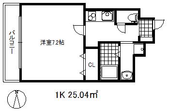 プライムライフ御影(1K/4階)の間取り写真