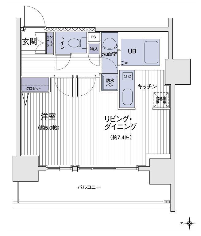 エスティメゾン大島(1LDK/11階)の間取り写真