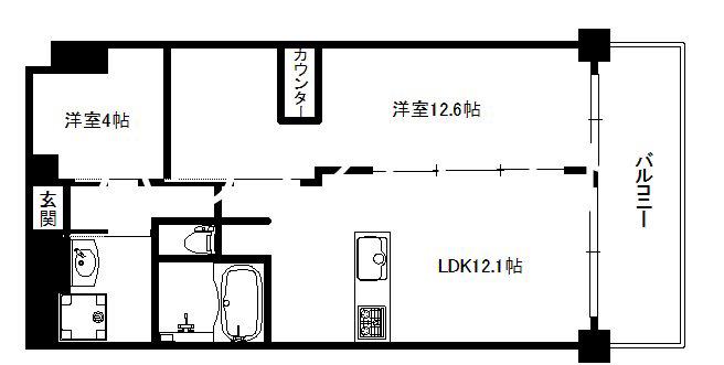 プリオーレ24堀川紫明(2LDK/10階)の間取り写真