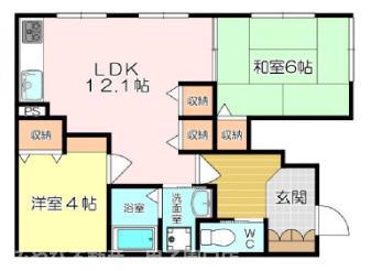 メゾン金澤(2LDK/1階)の間取り写真