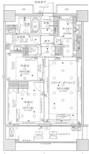 テラス渋谷美竹(2LDK/5階)の間取り写真