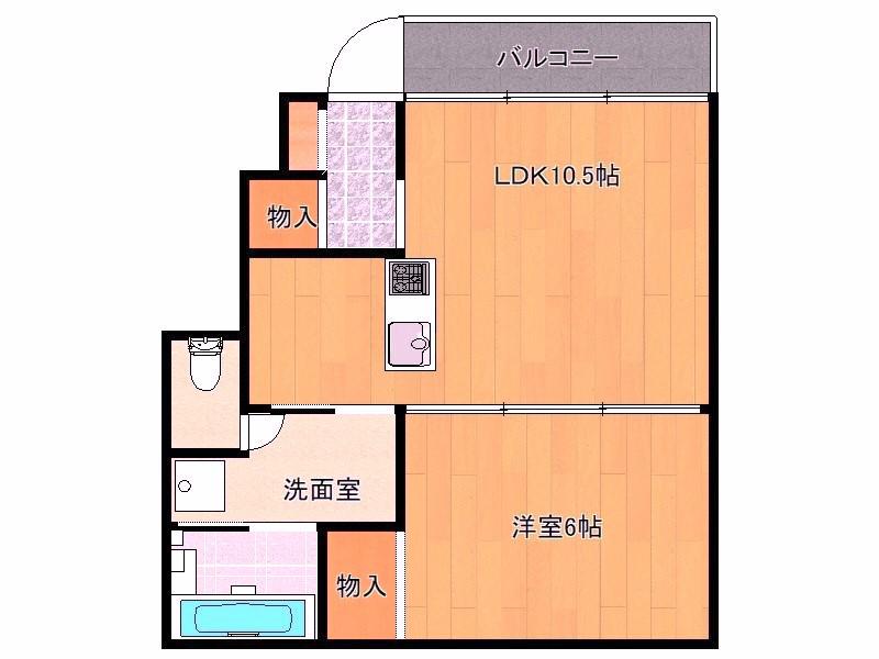 グラン・ブルー(1LDK/1階)の間取り写真