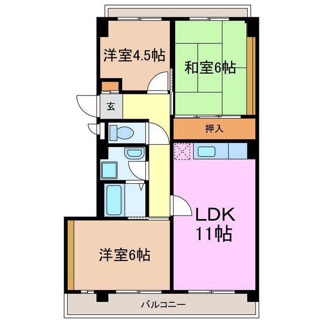 第二佐久間ビル(3LDK/2階)の間取り写真
