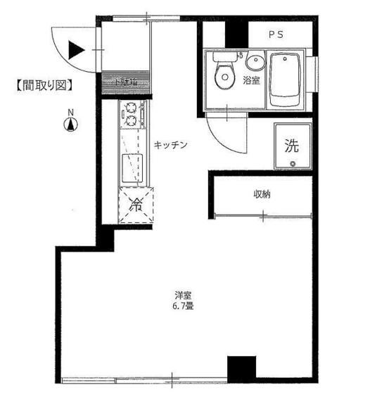 ハタヤマビル(ワンルーム/3階)の間取り写真