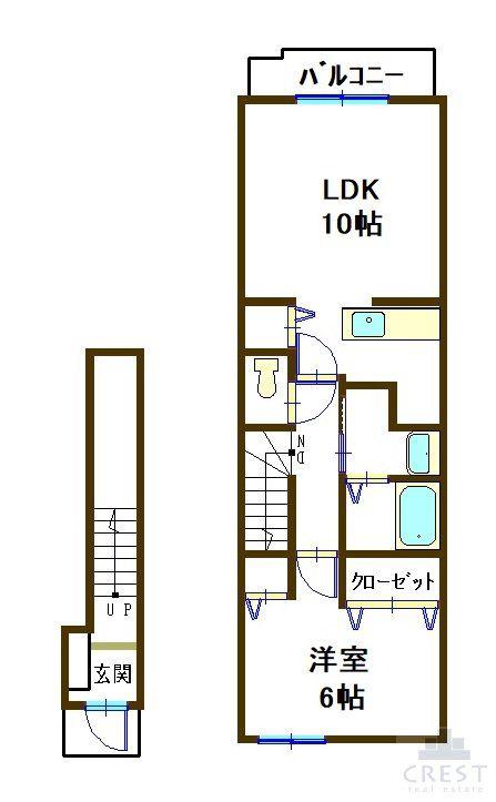 サンパティーク・S(1LDK/2階)の間取り写真