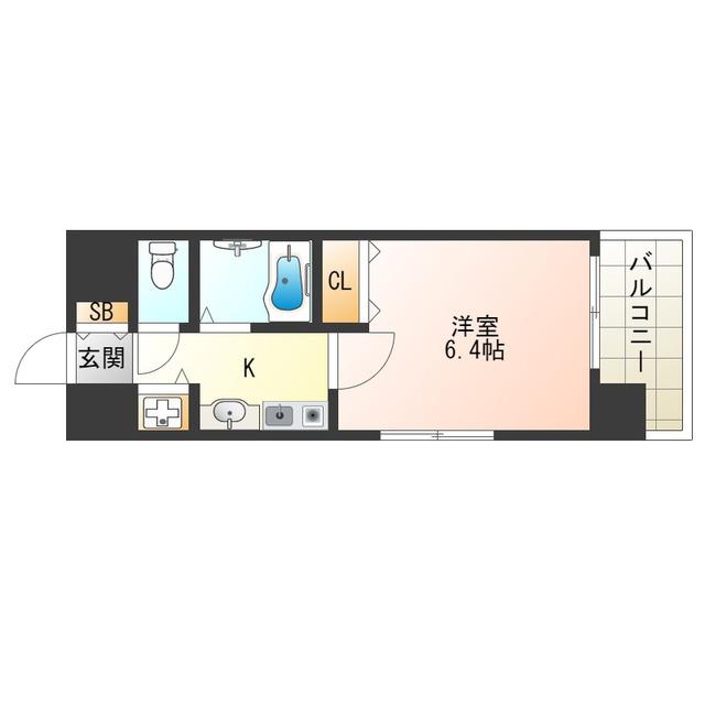 プレサンス梅田インテルノ(1K/4階)の間取り写真