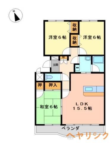 メゾン藤英南館(3LDK/2階)の間取り写真