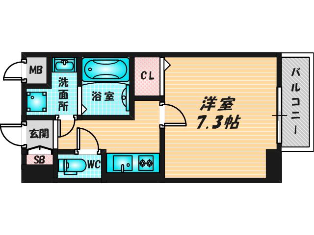 METROSA深江橋(1K/4階)の間取り写真
