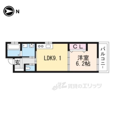 パインクレストJIN(1LDK/2階)の間取り写真