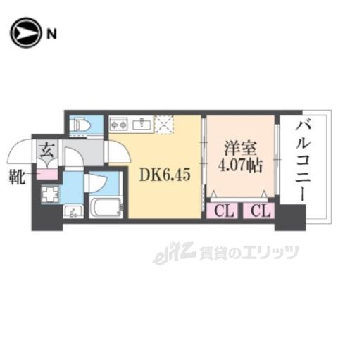 プレジオ布施EURO(1DK/4階)の間取り写真