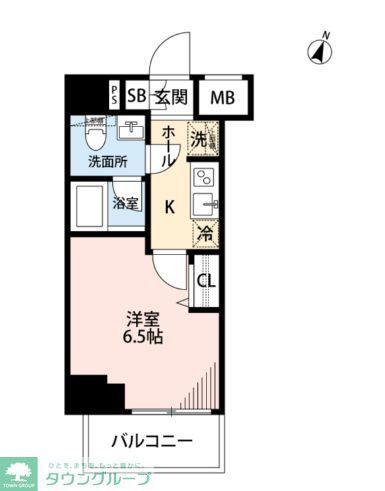 MAXIV横浜吉野町ノース(1K/4階)の間取り写真