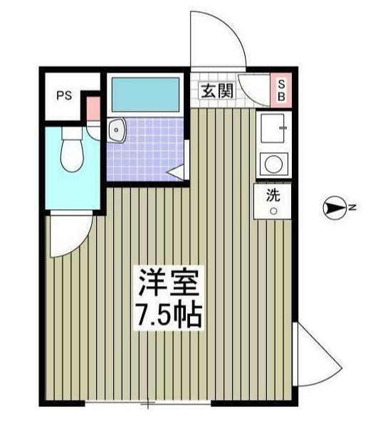 サンロイヤル武蔵野(ワンルーム/4階)の間取り写真