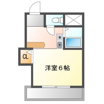 ノビリエール(1K/2階)の間取り写真