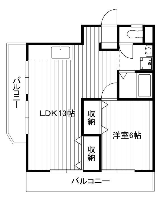 グランドール赤塚(1LDK/4階)の間取り写真
