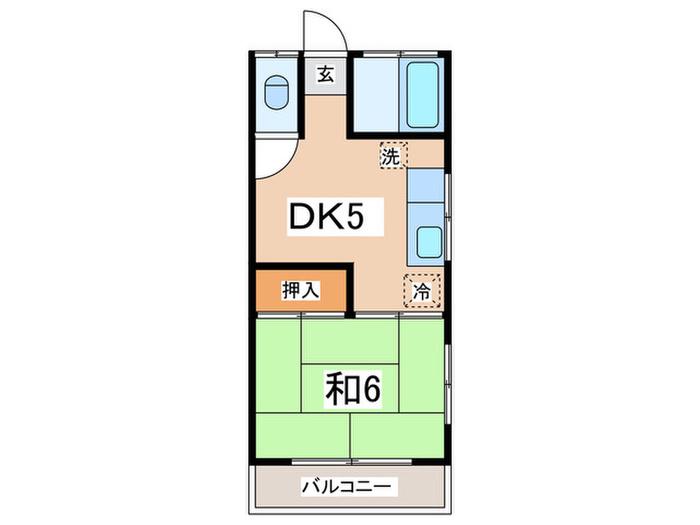 第二戸沢荘(1DK/2階)の間取り写真