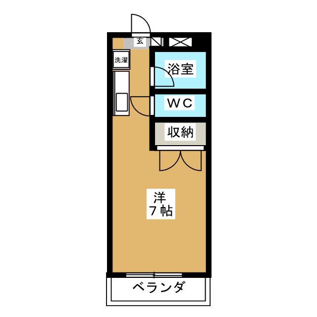 フィールドハイム(ワンルーム/2階)の間取り写真