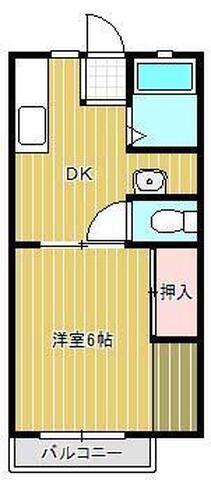 サンライフソルト(1DK/2階)の間取り写真